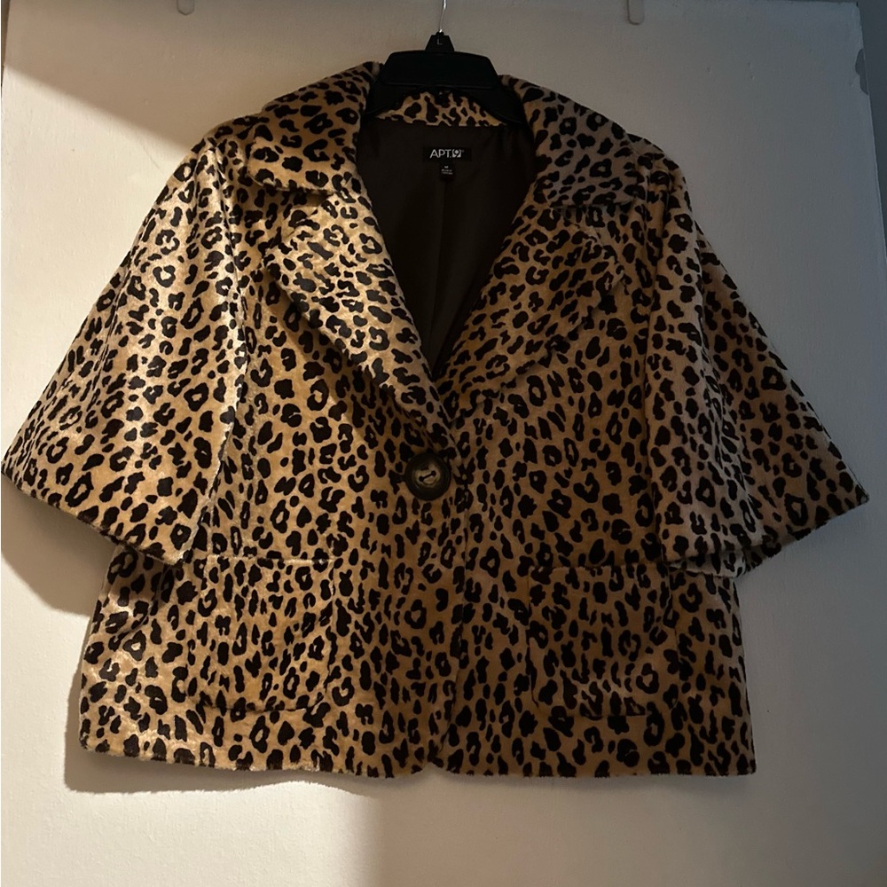 Apt. 9 Women's Leopard Teddy Jacket